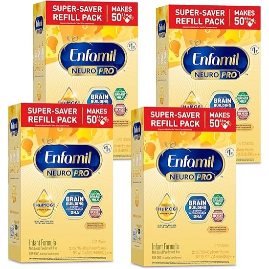 Mead Johnson NeuroPro Infant Formula Supplement, MFGM, Omega 3 DHA, 31.4 oz /890 g, 4 packs